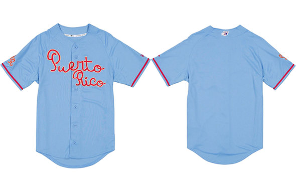 Men's Blue Puerto Rico Alt 2 Stitched Baseball Jersey